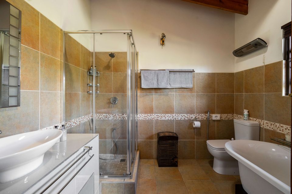Shower in the Red Room en-suite bathroom